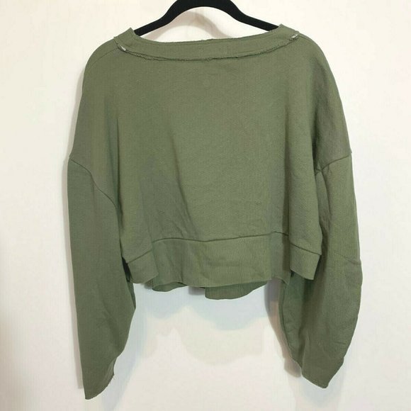 Lovers + Friends NWT Green Oversized Henley Pullover Size Small - Picture 5 of 6